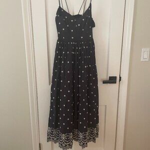 En Saison Blue/White Midi Dress with Tassel Size S NWT